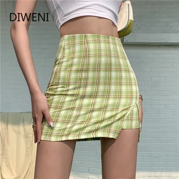DIWEINI European and American Women's 2020 Cross-Border Explosion Net Red Sexy Split Check Print Skirt Skirt
DIWEINI European and American Women's 2020 Cross-Border Explosion Net Red Sexy Split Check Print Skirt Skirt