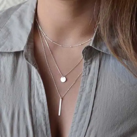 Simple Multi Layers Necklace Set Bar Coin Necklace Pendant Choker Gold Silver Color Clavicle Chain Women Jewelry Accessories
Simple Multi Layers Necklace Set Bar Coin Necklace Pendant Choker Gold Silver Color Clavicle Chain Women Jewelry Accessories