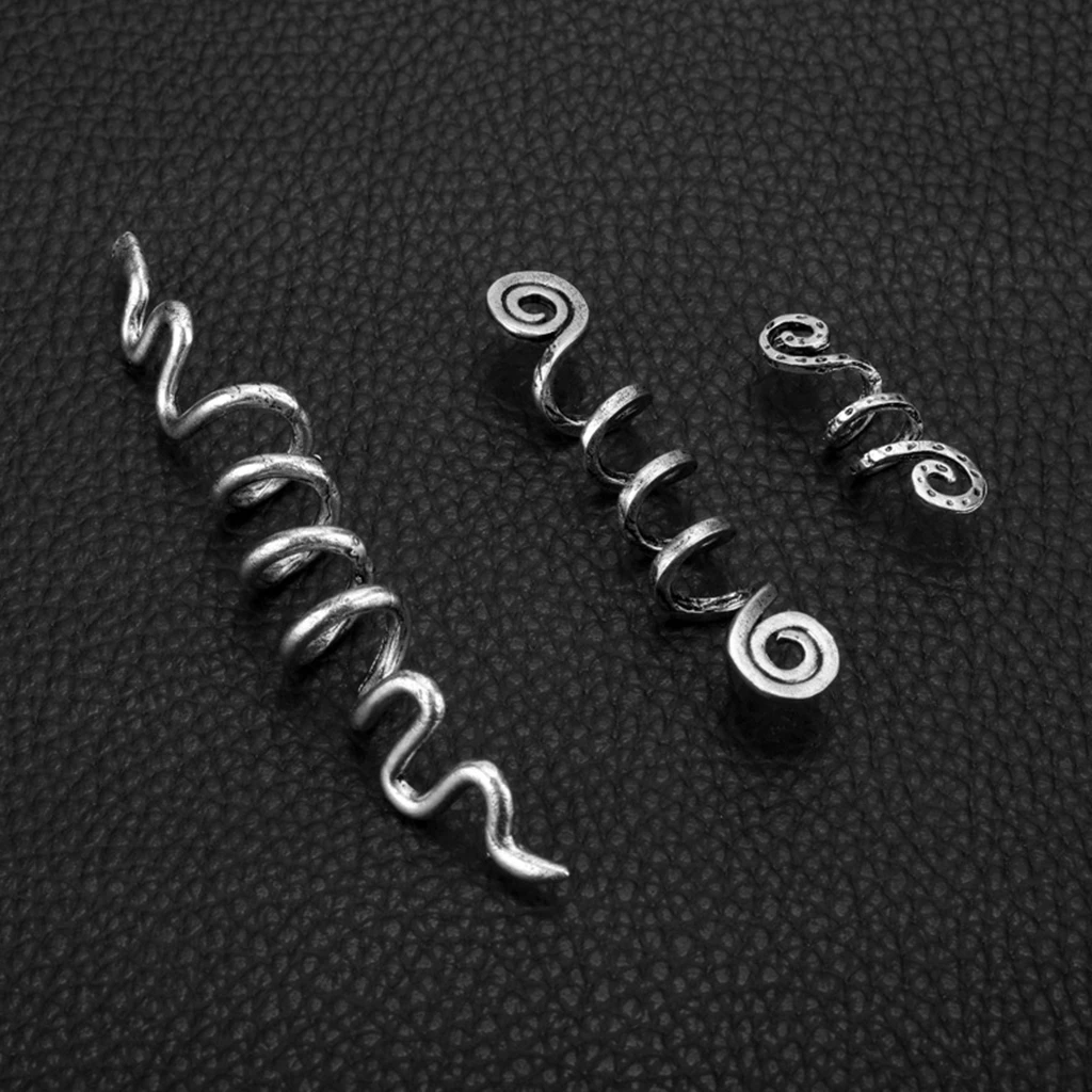 Viking Norse Hair Dreadlocks Coil Hair Wraps Braiding Dread Locks Metal Hair Cuffs Viking Norse Hair Dreadlocks Coil Hair Wraps Braiding Dread Locks Metal Hair Cuffs