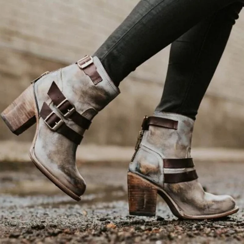 Laamei Women Boots High-heeled Pointed Shoe Multi-layer Buckle Back Zipper Solid Color Retro 2019 Vintage Belt Buckles Boots
Laamei Women Boots High-heeled Pointed Shoe Multi-layer Buckle Back Zipper Solid Color Retro 2019 Vintage Belt Buckles Boots