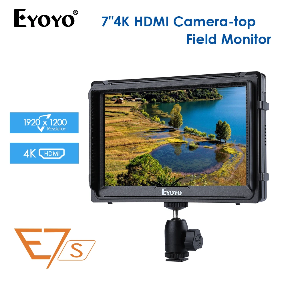 Eyoyo E7S 7" Inch DSLR Camera Monitor 4K HDMI LCD Screen IPS FHD 1920X1080 Display Field Monitor DC Output for Nikon Sony Canon
Eyoyo E7S 7" Inch DSLR Camera Monitor 4K HDMI LCD Screen IPS FHD 1920X1080 Display Field Monitor DC Output for Nikon Sony Canon