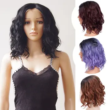 s-noilite 3"*1" non-free lace front wig BOB wig black Brown purple Synthetic front lace Wig Short Wavy Bob Hair Wigs For Women
s-noilite 3"*1" non-free lace front wig BOB wig black Brown purple Synthetic front lace Wig Short Wavy Bob Hair Wigs For Women