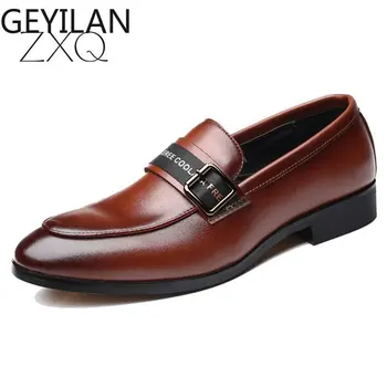 Plus Size 38-48 Top Quality Men Pointed Toe Shoes Patent Leather With Buckle Luxury Men Dress Shoes Slip On Wedding Shoes
Plus Size 38-48 Top Quality Men Pointed Toe Shoes Patent Leather With Buckle Luxury Men Dress Shoes Slip On Wedding Shoes