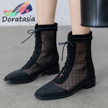 DORATASIA Ins Hot New Brand Sumer Girl Sewing Lace Up Dot Square Heel Boots Boots Women Zipper Fashion Casual Shoes Woman 
DORATASIA Ins Hot New Brand Sumer Girl Sewing Lace Up Dot Square Heel Boots Boots Women Zipper Fashion Casual Shoes Woman