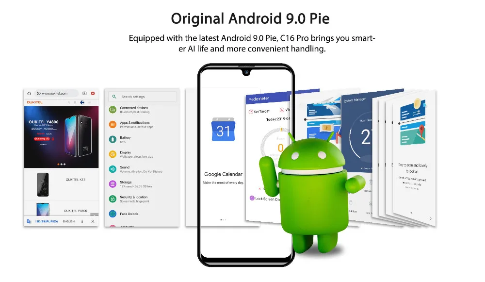 OUKITEL C16 Pro Mobile Phone 3GB / 32GB Quad Core 5.71