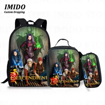 IMIDO Hot Descendants 3 kids Backpack TV Show Cartoon Mal Carlos Evie Jay school bag for girls boys children book bags mochila
IMIDO Hot Descendants 3 kids Backpack TV Show Cartoon Mal Carlos Evie Jay school bag for girls boys children book bags mochila