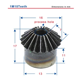 1M15teeth bevel gear outer diameter 16mm total height 17mm process hole low carbon steel material gear
1M15teeth bevel gear outer diameter 16mm total height 17mm process hole low carbon steel material gear