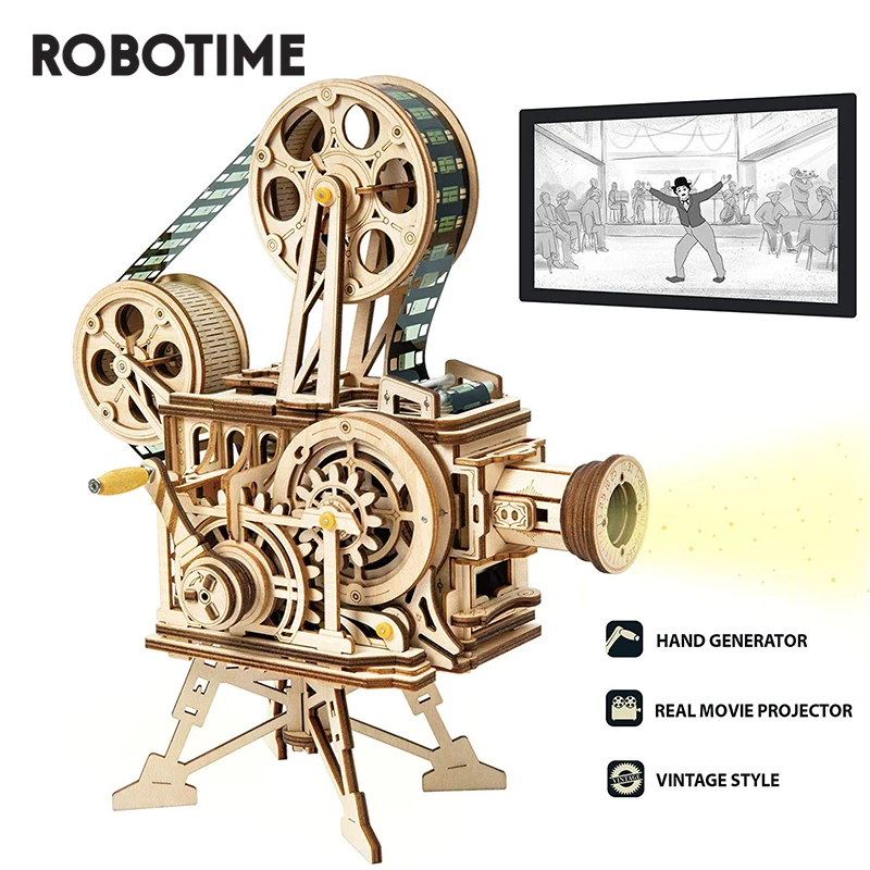 Robotime Hand Crank Projector Classic Film Vitascope 3D Wooden Puzzle Model Building Block Toys for Children Adult LK601
Robotime Hand Crank Projector Classic Film Vitascope 3D Wooden Puzzle Model Building Block Toys for Children Adult LK601