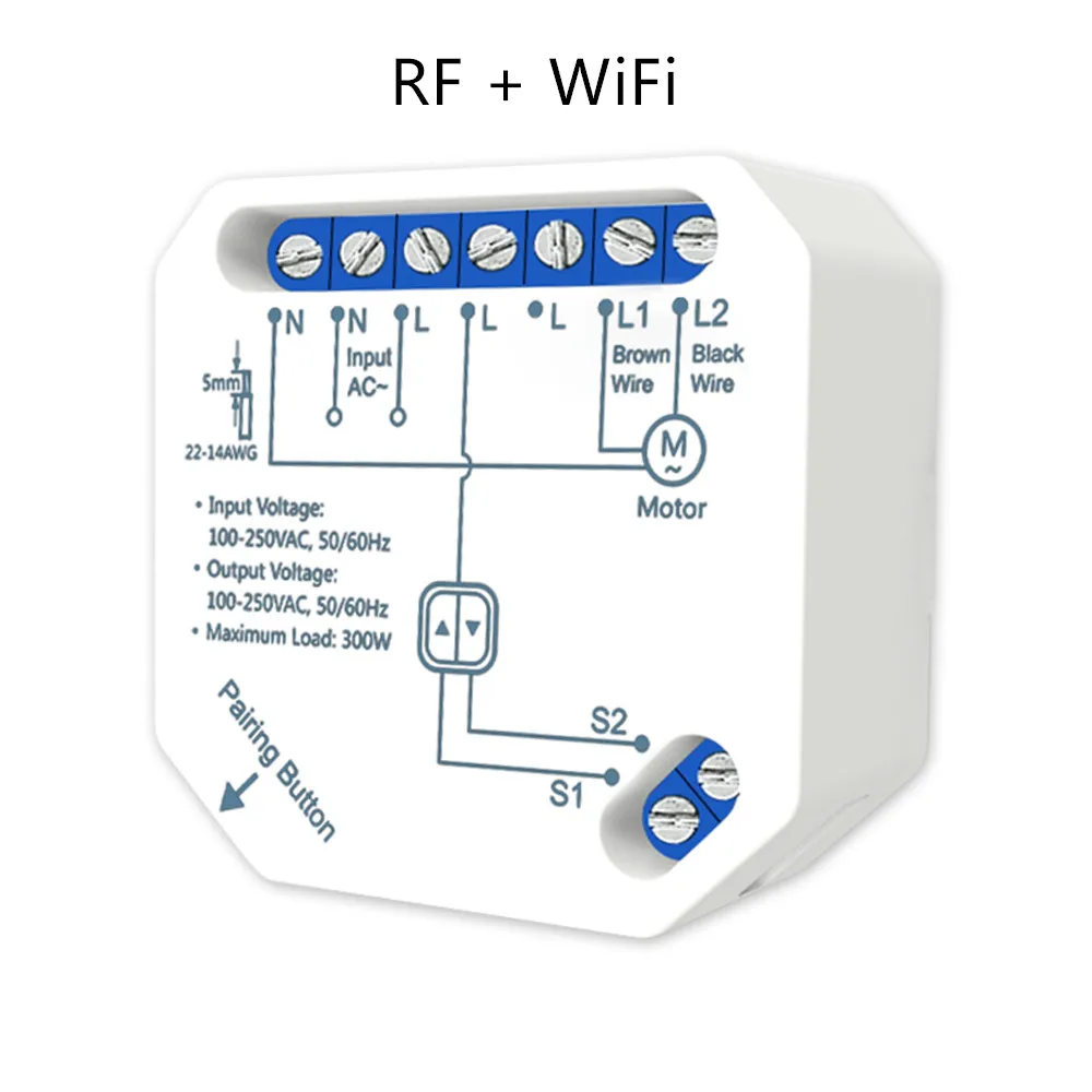 Tuya Smart WiFi RF Electric Curtain Blind Switch Module for Roller Shutter Motor , work with LoraTap Shutter Remote
Tuya Smart WiFi RF Electric Curtain Blind Switch Module for Roller Shutter Motor , work with LoraTap Shutter Remote