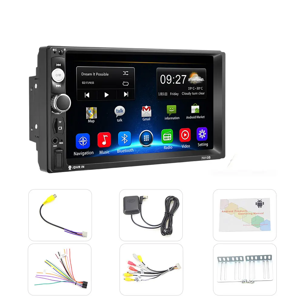 Podofo 2din автомобильный Радио 2 + 32G Android GPS Navi Автомобильный мультимедийный плеер для