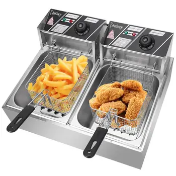 ZOKOP EH82 5000W Deep Electric Fryer Machine Dual Frying Tank MAX 110V 12.7QT/12L Stainless Steel Double Cylinder Fryer US Plug
ZOKOP EH82 5000W Deep Electric Fryer Machine Dual Frying Tank MAX 110V 12.7QT/12L Stainless Steel Double Cylinder Fryer US Plug