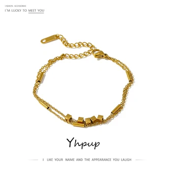 Yhpup Exquisite Stainless Steel Geometric Bangle Bracelet for Women High Quality Gold Color Metal Wrist Bracelet Wedding Gift
Yhpup Exquisite Stainless Steel Geometric Bangle Bracelet for Women High Quality Gold Color Metal Wrist Bracelet Wedding Gift