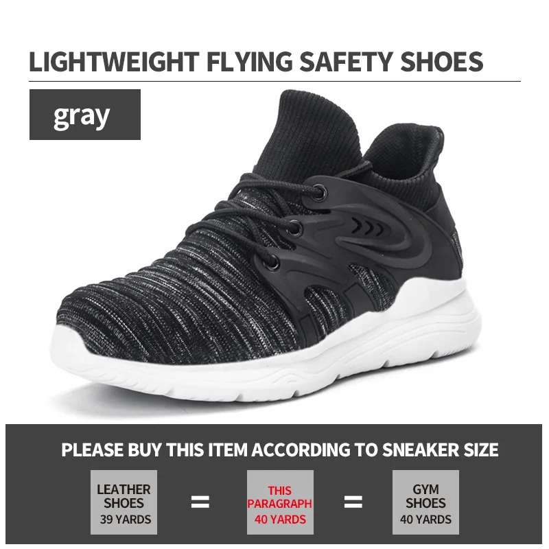 Indestructible Shoes Men and Women Steel Toe Safety Shoes Anti Smashing Men Work Footwear EVA Lightweight Breathable Sneakers image 3
