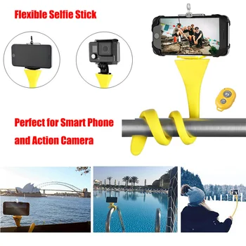 Fexible Selfie Stick Monopod Tripod for Smart Phone GoPro Action Camera with Wireless Bluetooth Remote Controller
Fexible Selfie Stick Monopod Tripod for Smart Phone GoPro Action Camera with Wireless Bluetooth Remote Controller