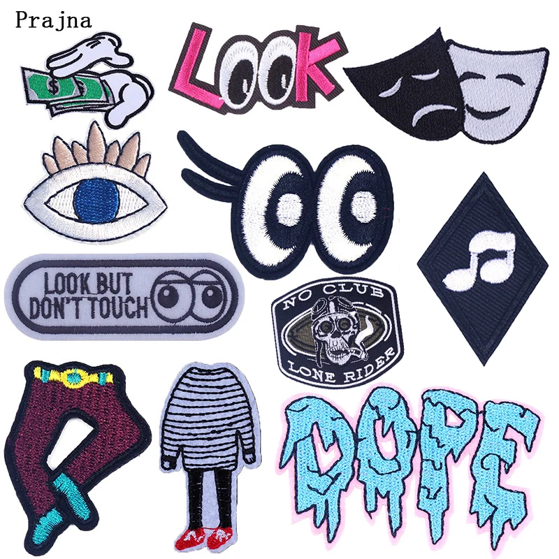 Prajna Black And White Eyes Patch Stripes Iron On Patches For Cloth Badge Embroidery Stickers Apparel Accessory DIY Hook Loop F
Prajna Black And White Eyes Patch Stripes Iron On Patches For Cloth Badge Embroidery Stickers Apparel Accessory DIY Hook Loop F