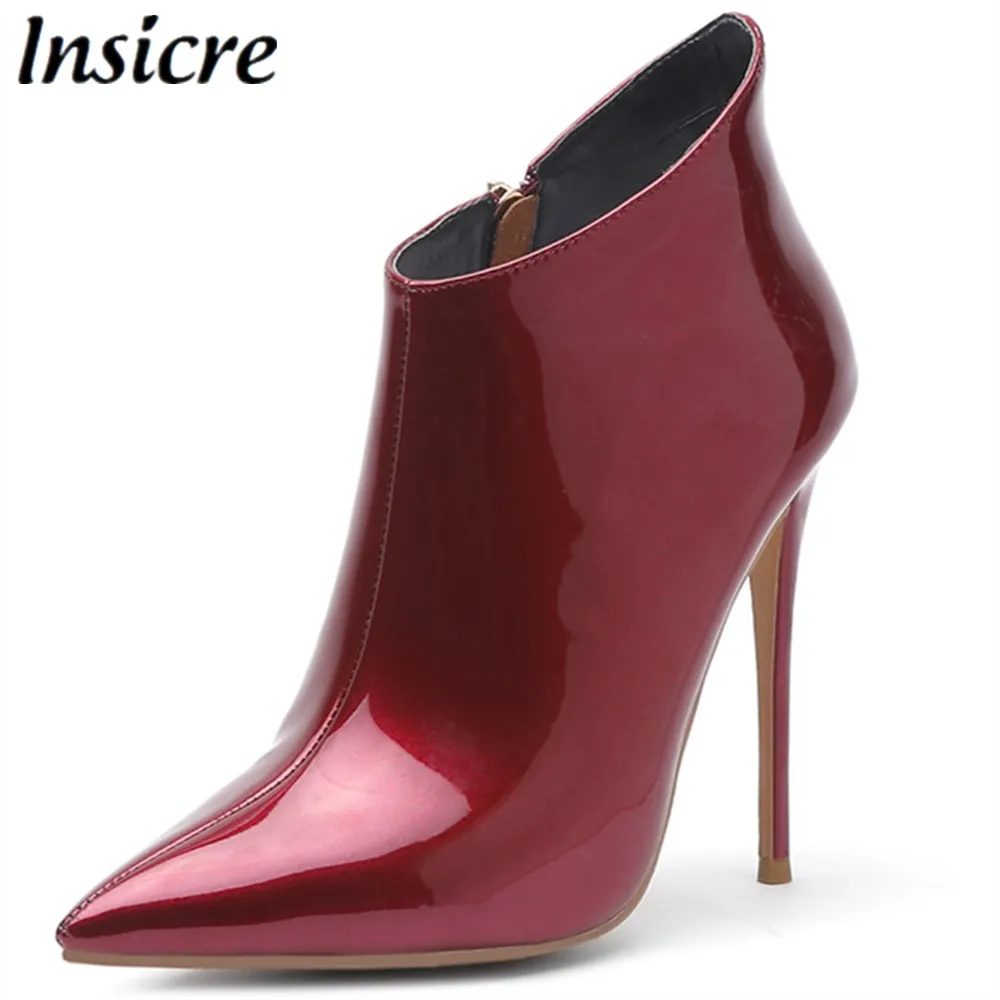 Insicre Mirror Leather Women Ankle Boots Pointed Toe Zipper Thin Heels 12 cm 2020 Spring Female High Heel Shoes Patent Wine Red
Insicre Mirror Leather Women Ankle Boots Pointed Toe Zipper Thin Heels 12 cm 2020 Spring Female High Heel Shoes Patent Wine Red
