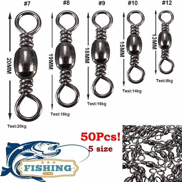 100 Pcs 2# 4# 6# 8# 10# Rolling Fishing Swivel With Fast Lock Snap Hook Lure Connector Bait Terminal Fishing Tackle
100 Pcs 2# 4# 6# 8# 10# Rolling Fishing Swivel With Fast Lock Snap Hook Lure Connector Bait Terminal Fishing Tackle