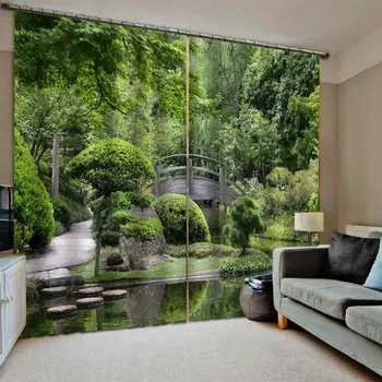 Green 3D Curtain Luxury Blackout Window Curtain Living Room scenery park curtain
Green 3D Curtain Luxury Blackout Window Curtain Living Room scenery park curtain