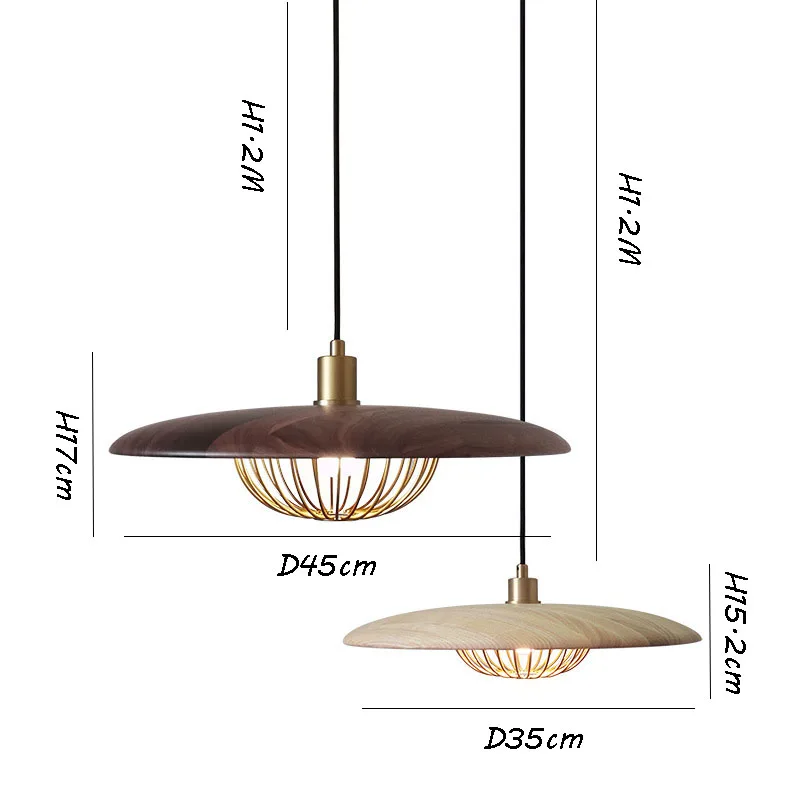 Modern UFO Pendant Light Dining Room Kitchen Restaurant Pendant Lamp Wood Texture Metal Pendant Light Loft Vintage Lights (14)