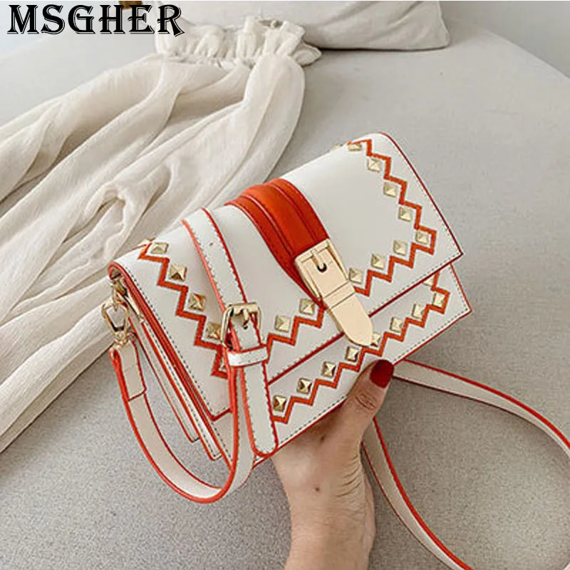 MSGHER Rivet Embroidery Thread Panelled Flap Women Bag Summer Rock Hasp Shoulder Crossbody Female Bag New Style 2019 WB2702
MSGHER Rivet Embroidery Thread Panelled Flap Women Bag Summer Rock Hasp Shoulder Crossbody Female Bag New Style 2019 WB2702