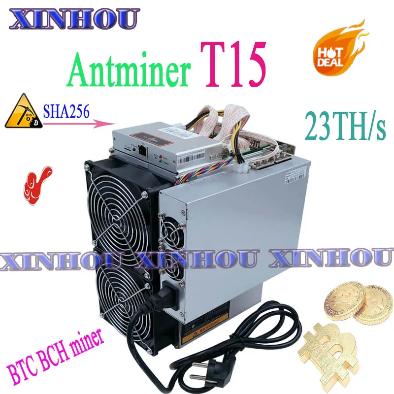 Используется BITMAIN AntMiner T15 Asic miner 23T SHA256 BCH BTC mining лучше чем S9 S17 T17e Innosilicon T2T T3 M21 M20S M21S M3