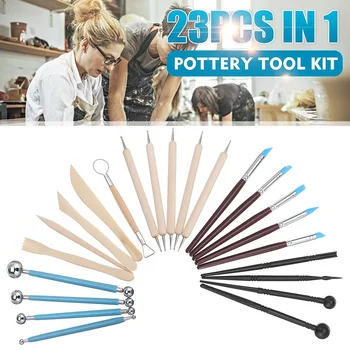 23pcs Pottery Ceramics Tools Polymer Clay Modeling Tools Wax Carving Sculpt Tool Rubber Shapers Metal Ball Dotting Tools
23pcs Pottery Ceramics Tools Polymer Clay Modeling Tools Wax Carving Sculpt Tool Rubber Shapers Metal Ball Dotting Tools