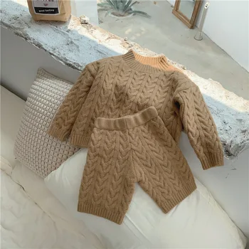 Korean Girls Knitted Clothing Set for Toddler Double Carrick Bend Kids Fall Outfit Sweater and Short 2pcs Clothing Set Cotton
Korean Girls Knitted Clothing Set for Toddler Double Carrick Bend Kids Fall Outfit Sweater and Short 2pcs Clothing Set Cotton