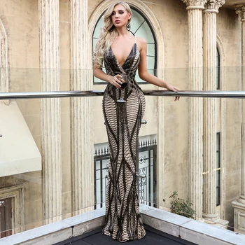 Yesexy 2020 Sexy Deep V Neck Sleeveless Sequins Geometric Women Maxi Dresses Elegant Backless Bodycon Party Dresses VR8928
Yesexy 2020 Sexy Deep V Neck Sleeveless Sequins Geometric Women Maxi Dresses Elegant Backless Bodycon Party Dresses VR8928