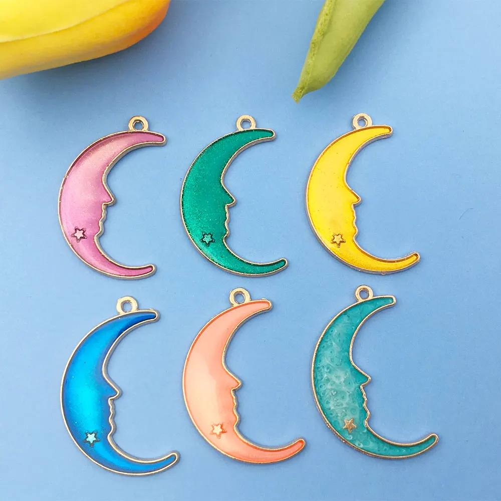 5pcs/Lot Gold Plated Moon Enamal Charm Alloy Pendant for DIY Trendy Necklace Bracelet Earrings Jewelry Making Accessories
5pcs/Lot Gold Plated Moon Enamal Charm Alloy Pendant for DIY Trendy Necklace Bracelet Earrings Jewelry Making Accessories