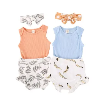 Baby Girl Boy Summer Clothing 3 Pcs Outfit Set Solid Color Sleeveless Button Closure Romper Banana Print High Waist Shorts 0-24M
Baby Girl Boy Summer Clothing 3 Pcs Outfit Set Solid Color Sleeveless Button Closure Romper Banana Print High Waist Shorts 0-24M