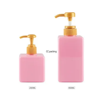 Cosmetic package 6 unit 8oz 15oz 250ml 450ml square pink plastic shampoo Shower gel refillable bottle with gold plastic pump cap
Cosmetic package 6 unit 8oz 15oz 250ml 450ml square pink plastic shampoo Shower gel refillable bottle with gold plastic pump cap