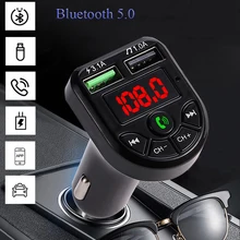 Wireless Bluetooth 5.0 FM Transmitter Car Kit MP3 Modulator Player Handsfree Audio Receiver 3.1A Dual USB Fast Charger Wireless Bluetooth 5.0 FM Transmitter Car Kit MP3 Modulator Player Handsfree Audio Receiver 3.1A Dual USB Fast Charger