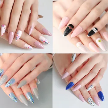 24Pcs Multi color Extra Long False Nails Nails False Artificial Gloss Sharp Nep Nagels With Glue Sticker Nail Pops Nails Salon
24Pcs Multi color Extra Long False Nails Nails False Artificial Gloss Sharp Nep Nagels With Glue Sticker Nail Pops Nails Salon