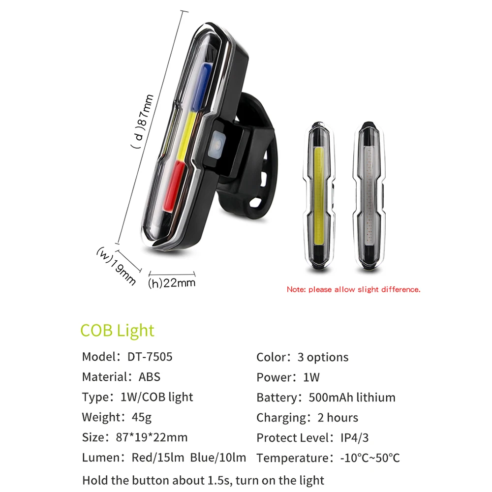 120Lumens USB Rechargeable Front Rear Bicycle Light Lithium Battery LED Bike Taillight Cycling Helmet Light Lamp Mount Bicycle