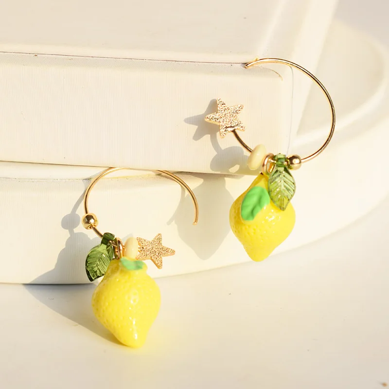 Korean New Fruit Earrings for Women Summer Sweet Lemon Tassel Earrings Gold Star Cc Earrings Fashion Drop Earrings Jewelry
Korean New Fruit Earrings for Women Summer Sweet Lemon Tassel Earrings Gold Star Cc Earrings Fashion Drop Earrings Jewelry