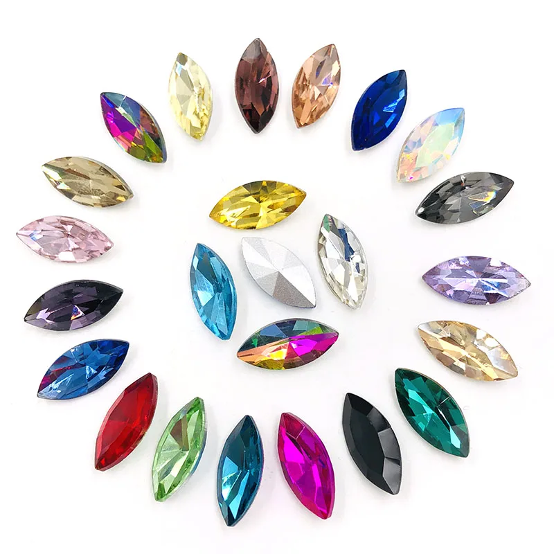 Leaf shape pointback glue on rhinestones horse eye glass crystal Rhinestone DIY Watch/nail art/clothing Accessories 
Leaf shape pointback glue on rhinestones horse eye glass crystal Rhinestone DIY Watch/nail art/clothing Accessories