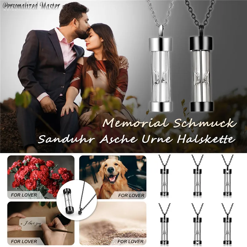 Personalized Master Customized Cylinder Tube Pendant Necklaces Hourglass Ashes Keepsake Necklace Quicksands Urn Memorial Pendant
Personalized Master Customized Cylinder Tube Pendant Necklaces Hourglass Ashes Keepsake Necklace Quicksands Urn Memorial Pendant