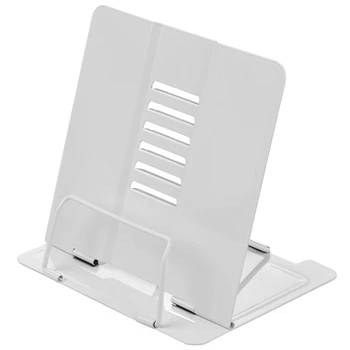 

White Color Bookstand Bookshelf Document Holder Steel Book Holder Adjustable Six Angles Reading Tool for Magazine Document