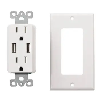 2.4A USB US Standard Wall Power Socket American Standard Portable 15A American Three-Hole Replacement Socket
2.4A USB US Standard Wall Power Socket American Standard Portable 15A American Three-Hole Replacement Socket