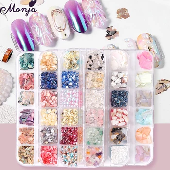 Monja 6 Styles Irregular Nail Art Abalone Shell Flakes Sequins 3D Multi-size Rhinestones Pearl Jewelry DIY Manicure Decorations
Monja 6 Styles Irregular Nail Art Abalone Shell Flakes Sequins 3D Multi-size Rhinestones Pearl Jewelry DIY Manicure Decorations