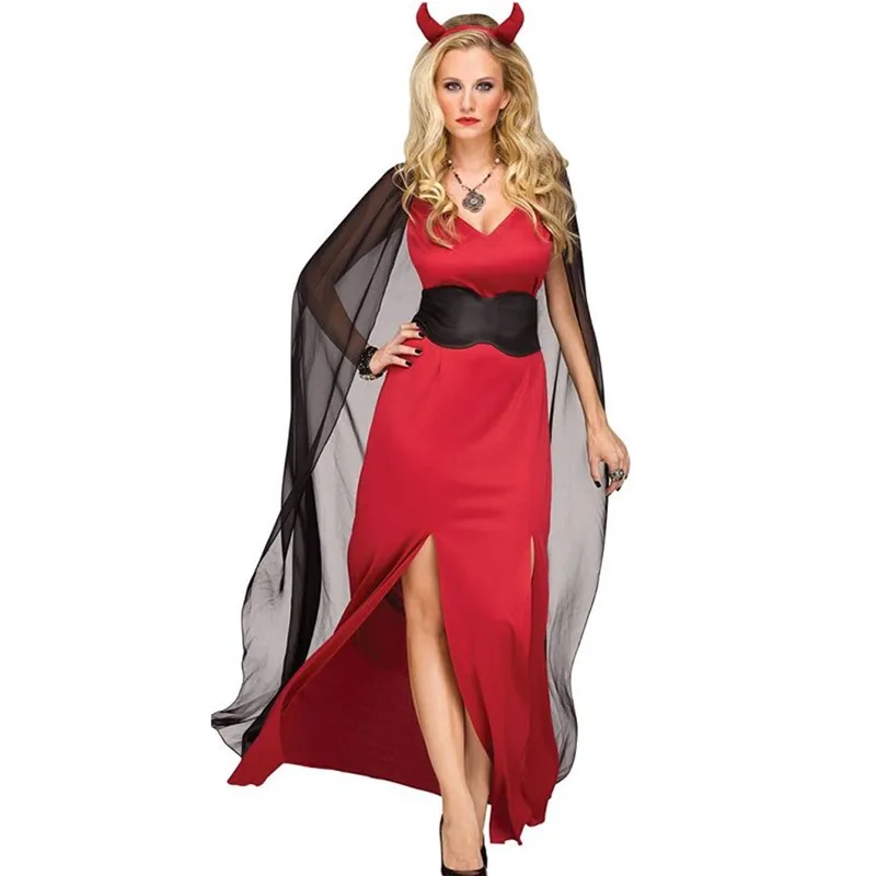 

Sexy Retro Court Devil Vampire Gothic Fancy Costume Halloween Masquerade Demon Evil Witch Cosplay Dress