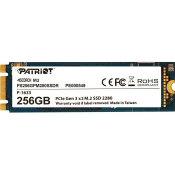 SSD Patriot Scorch PS256GPM280SSDR SSD, M.2, 256Gb, PCI-E x2, read: 1900 Mb / s, write: 780 Mb / s, TLC 3D, TRIM, buffer: 256 Mb
SSD Patriot Scorch PS256GPM280SSDR SSD, M.2, 256Gb, PCI-E x2, read: 1900 Mb / s, write: 780 Mb / s, TLC 3D, TRIM, buffer: 256 Mb