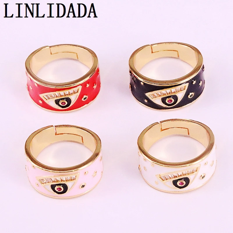 8Pcs New Fashion Gold Color CZ Micro Paved Colorful Enamel Eye Finger Rings Party Jewelry For Women Girl
8Pcs New Fashion Gold Color CZ Micro Paved Colorful Enamel Eye Finger Rings Party Jewelry For Women Girl
