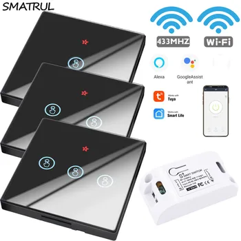 SMATRUL Tuya Smart Life APP WiFi TOUCH Switch Light RF 433Mhz Wall Panel DIY Relay Timer Home Amazon Alexa Socket lamp 90-250V
SMATRUL Tuya Smart Life APP WiFi TOUCH Switch Light RF 433Mhz Wall Panel DIY Relay Timer Home Amazon Alexa Socket lamp 90-250V