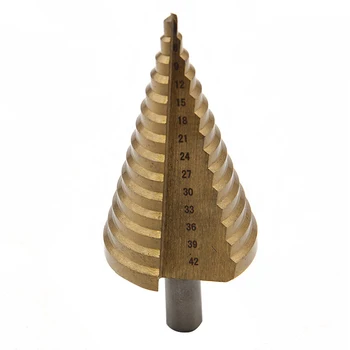 High Speed Steel Step Cone Drill Bit 4 42mm Wood Working Drilling Bits Round Handle Titanium Plated Hole Cutter
High Speed Steel Step Cone Drill Bit 4 42mm Wood Working Drilling Bits Round Handle Titanium Plated Hole Cutter