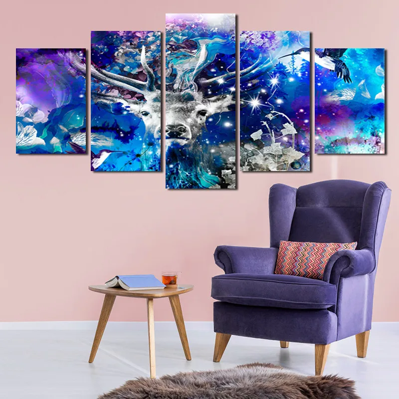 Modern Style Animal Decoration Painting Purple and Blue Deer Home Decoration Painting Living Room Bedroom Frameless Style Poster
Modern Style Animal Decoration Painting Purple and Blue Deer Home Decoration Painting Living Room Bedroom Frameless Style Poster