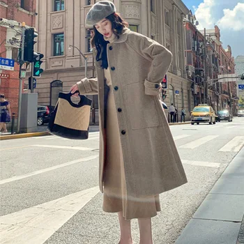 Woolen coat women's long 2019 autumn and winter new Korean students thick little woolen coat popular
Woolen coat women's long 2019 autumn and winter new Korean students thick little woolen coat popular
