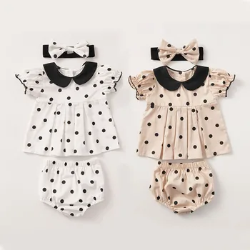 Baby Girls Clothes Set Newborn Short Sleeve Summer Cute Girl Clothing Dot T Shirt Tops + Shorts + Headband Girls Outfits 3pcs
Baby Girls Clothes Set Newborn Short Sleeve Summer Cute Girl Clothing Dot T Shirt Tops + Shorts + Headband Girls Outfits 3pcs