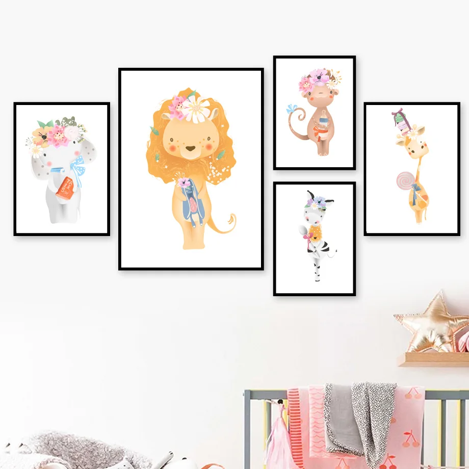 Elephant Monkey Lion Zebra Giraffe Nursery Wall Art Canvas Painting Nordic Posters And Prints Wall Pictures Baby Kids Room Decor
Elephant Monkey Lion Zebra Giraffe Nursery Wall Art Canvas Painting Nordic Posters And Prints Wall Pictures Baby Kids Room Decor