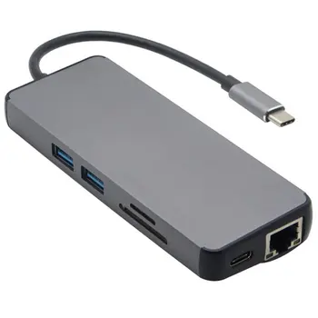 Type-C Hub to HDMI VGA RJ45 Gigabit Lan USB 3.0 Adapter TF Card Reader USB-C for Macbook for S8 TV Projector
Type-C Hub to HDMI VGA RJ45 Gigabit Lan USB 3.0 Adapter TF Card Reader USB-C for Macbook for S8 TV Projector